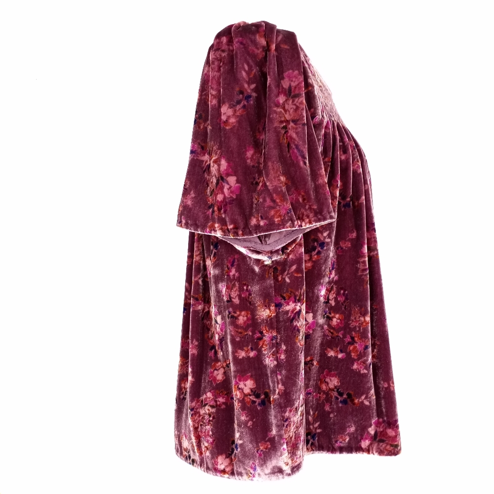 Rebecca Taylor Plum Jewel Velvety Smocked Top - Picture 10 of 15